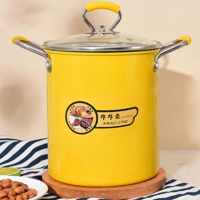 Premium Pot Frying Pot With Rack Lid Oil High Quality Filter Iron Pot Kitchen Area Accessories Frying Pan Fryer Fried Chicken French Fries Deep Frye