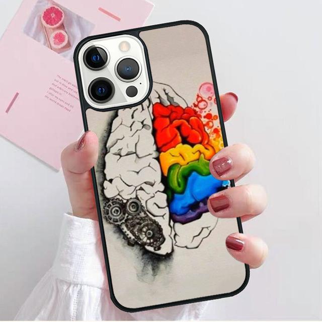 Human Brain Art Phone Case Back Cover for iPhone 17 Air 16 15 14 13 11 12 Pro Max Plus Shell Coque