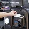 Car Hanging Trash Can and Storage Bag with Tissue Box Holder