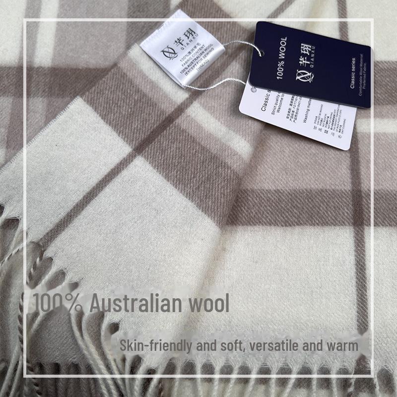 Prémiová kostkovaná šála z australské vlny pro muže a ženy: Hřejivý, stylový podzimní/zimní doplněk