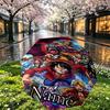 Personalisierter Anime-Druckschirm mit individuellem Namen, Automatisches Öffnen und Schließen, Stabiler 8-Speichen-Rahmen, Für Pendeln, Camping, Wandern, Geburtstagsgeschenk