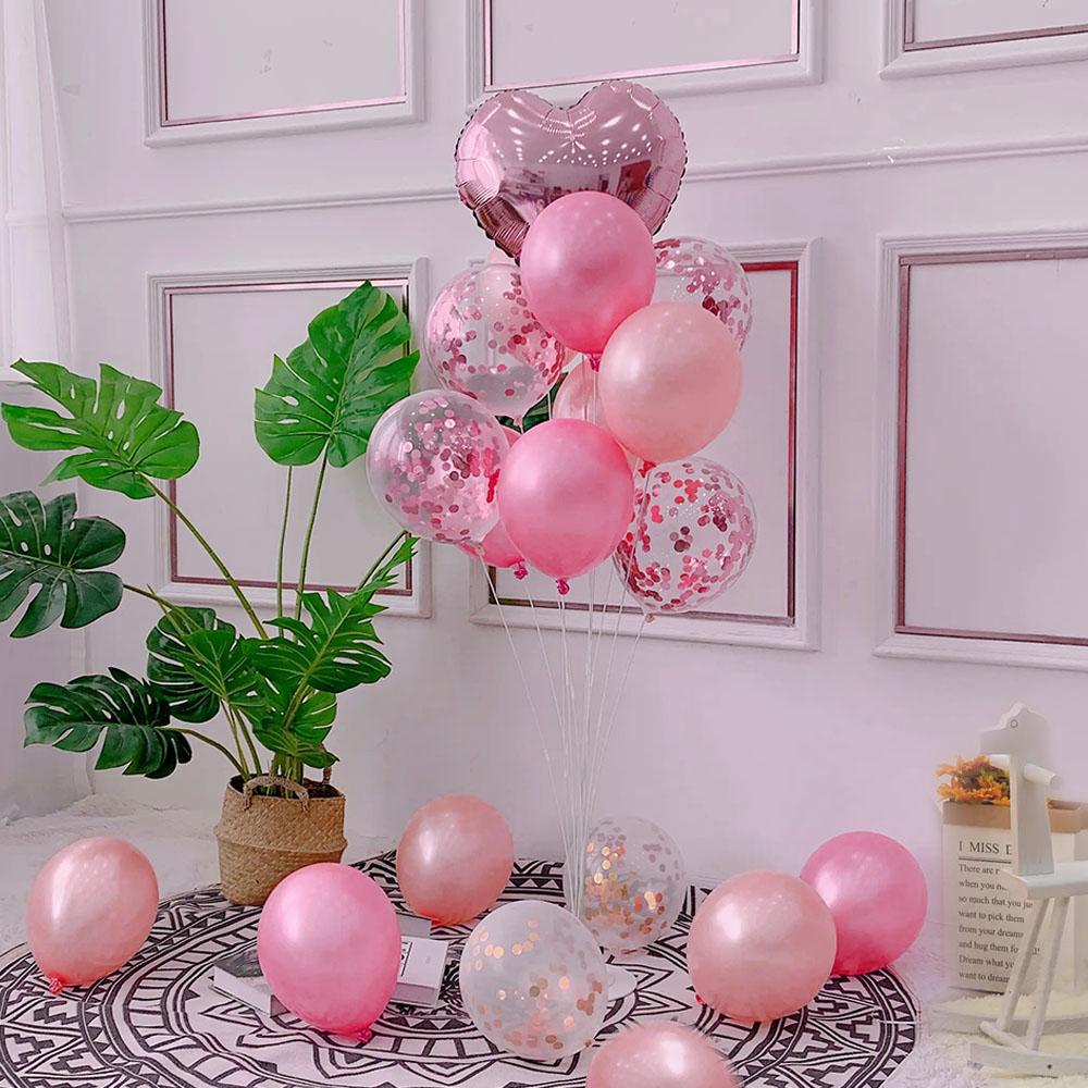 2 Set Kit Supporto per Palloncini, con 20 palloncini, Porta Bastoncini per Palloncini con Base per Tavolo Decorazioni per Festa di Laurea Compleanno Rivelazione di Genere
