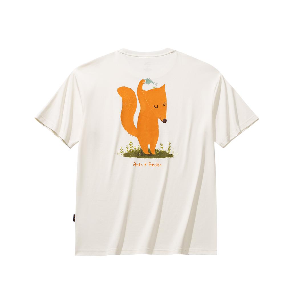 Anta T-shirt a Maglia Larga a Maniche Corte Unisex Top Avorio 972628113-2