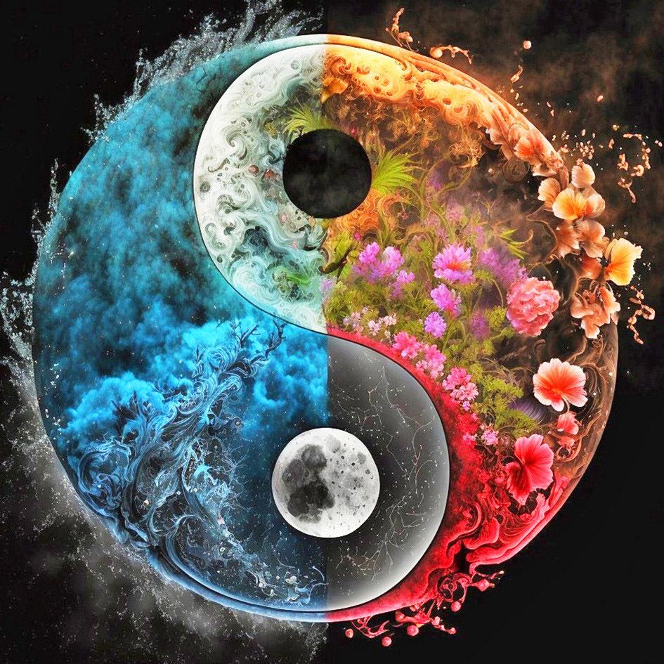 Diamond Painting Set Tai Chi Sunflower Full Square Round Mosaic Embroidery Yin Yang Landscape Home Decor