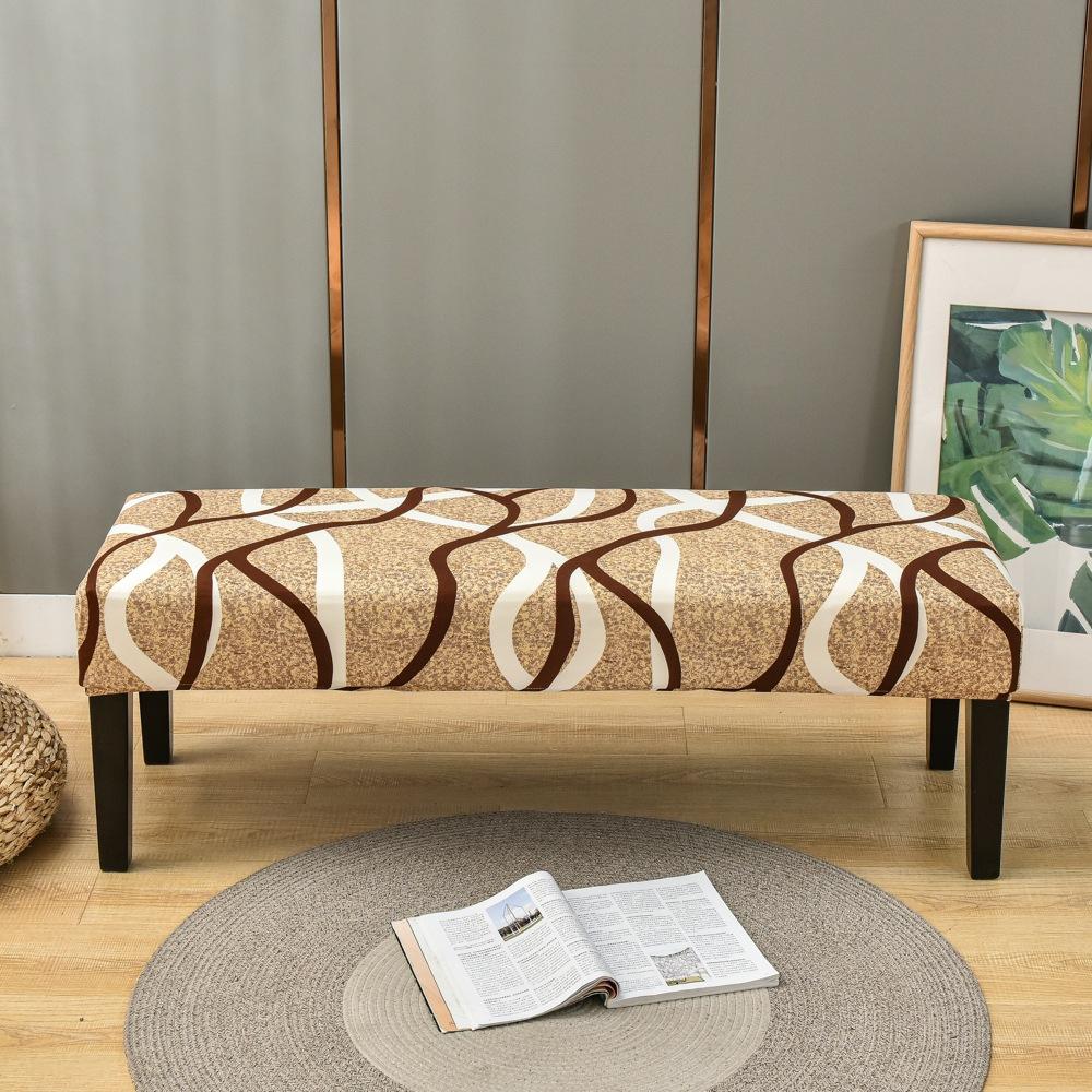 Bench Cover Stretch Spandex Piano Stool Cover Long Ottoman Cover Solid Color Changing Shoes Chair Slipcover Home Decor