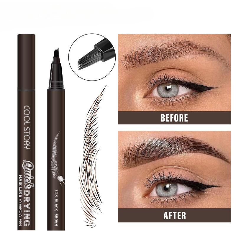 Liquid Brow Pencil Creates Wild Eyebrows with A Natural Long-lasting Quick-drying Waterproof Perspiration Fine Comb