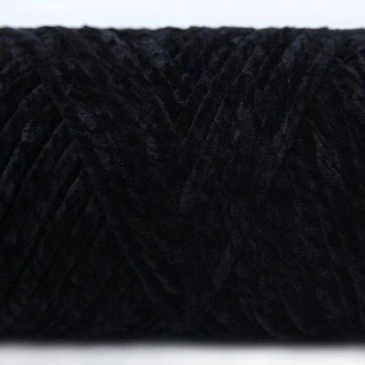 3 Strands Glossy Velvet Hand-Woven Thread Woven Scarf Doll Blanket Chenille Thread Segment Dye 100G Ball
