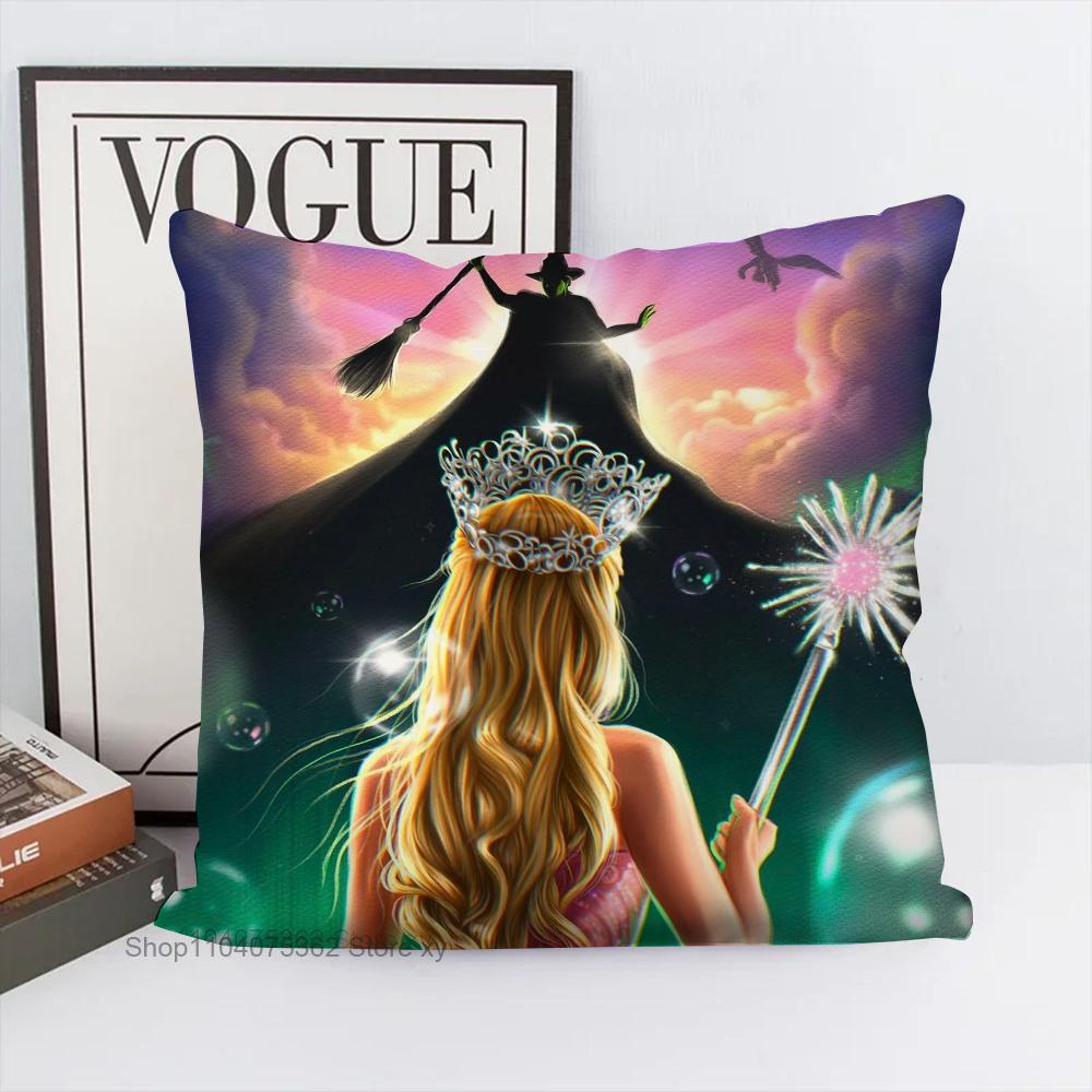 W-Wicked Part One Movie B Pillow Case Square Pillow Bedroom Sofa Leisure Comfort Cushion Car Living Room Home Decoration