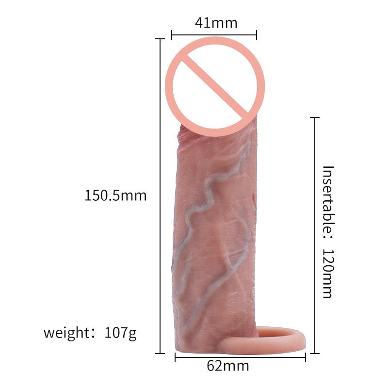 Wiederverwendbarer Silikon 12-16 CM Penisring Männer Penis Hülle Ärmel Dickvergrößerung Extender Dildo Verzögerung Ejakulation Sexspielzeug für Männer