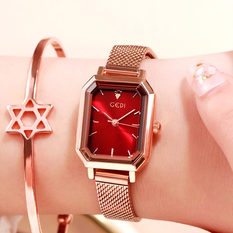 Simple And Versatile Casual Watch Women'S Square Retro Mesh Belt Watch Waterproof Quartz Women'S Watch