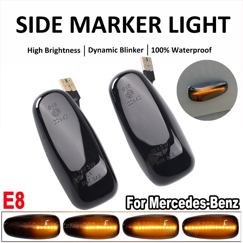 2x LED Dynamic Side Marker Sequential Turn Signal Light For Mercedes-Benz E-Class W124 V-Class W638 C-Class W202 Sprinter W901