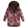  Womens Winter Warm Outwear Floral Print Hooded Pockets Vintage Oversize Coats