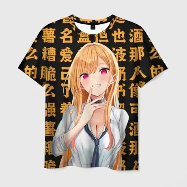 Letní Pánská Trička s Krátkým Rukávem s 3D Potiskem Anime Postav s Kulatým Výstřihem