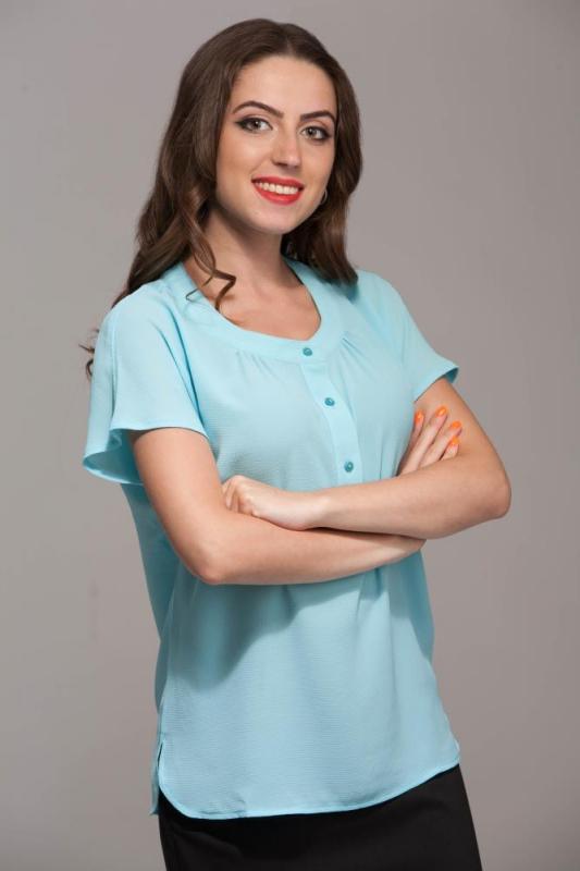 

Блузка вільного крою зі спущеним рукавом 34 темне небо синє кольору