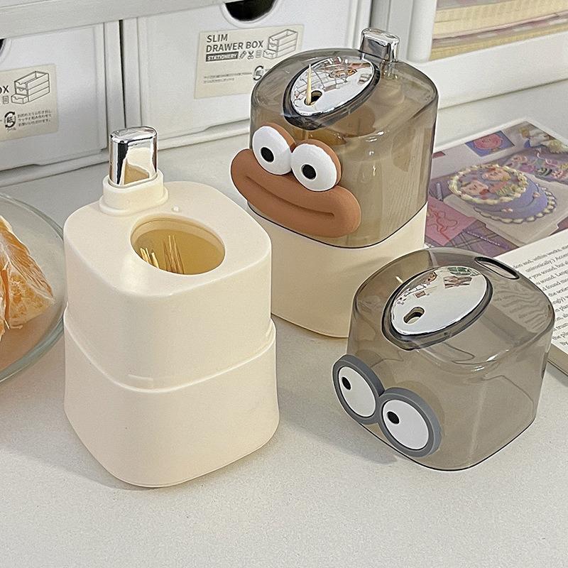 1pcs Push-type Toothpick Holder Automatic Pop-up Toothpick Box Creative Toothpick Storage Box Practical Home Supplies YQH003