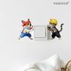 Self-adhesive Cartoon Animals Flowers Butterflies Switch Wall Stickers Puppy Kitten for Bedroom Living Room Home Decor