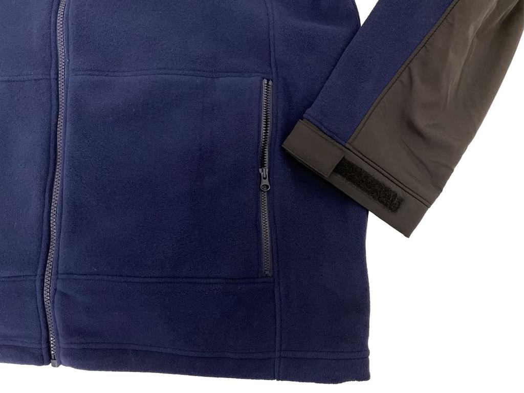 POLO RALPH LAUREN Fleece Jacket with Nylon Size Navy Men's Zip-Up Trim, XL, (Product Code 0101846)