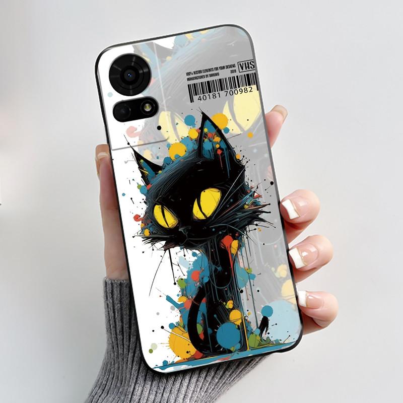 Cute Case For TCL K23 / TCL K24 Funda TCL 50 LE T510SPP Capa Printing Shell Protective Cover Soft Silicone Cartoon Black Casing