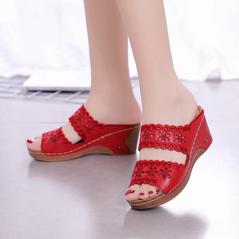 Summer Simple Comfortable Breathable Sandals with Hollowed Out Heels Fish Mouth Women's Versatile Casual Sandals