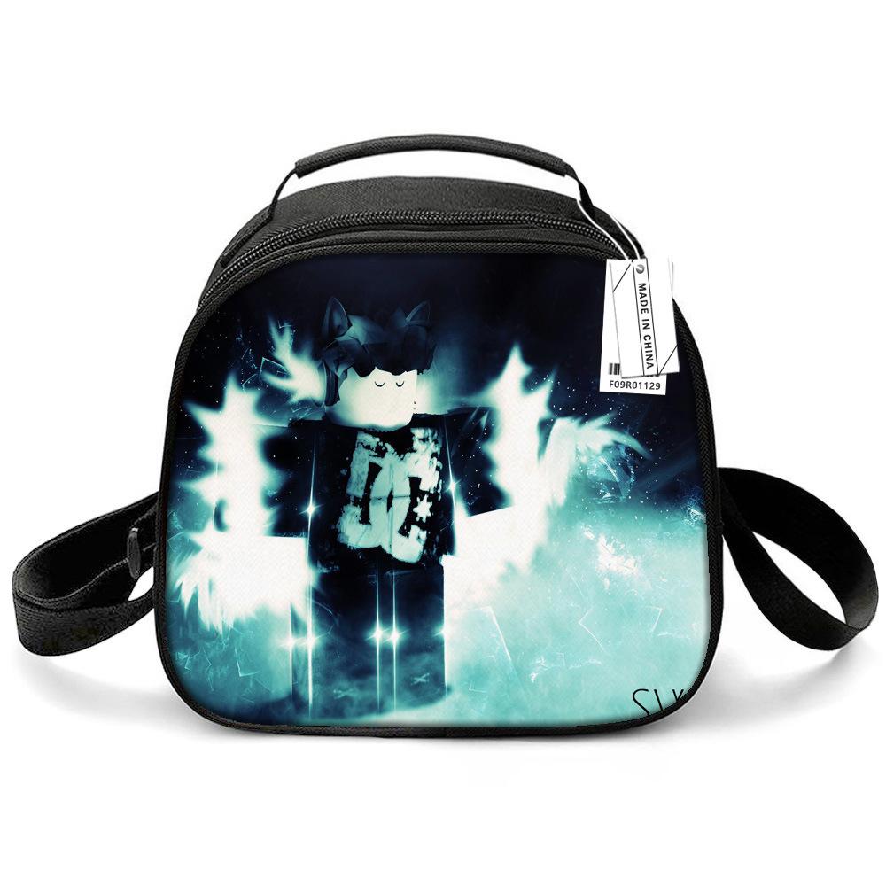 Virtual World, Lunch Bag Cartoon Primary School Children Animation Game Merchandise Lunch Bag Bento Bag