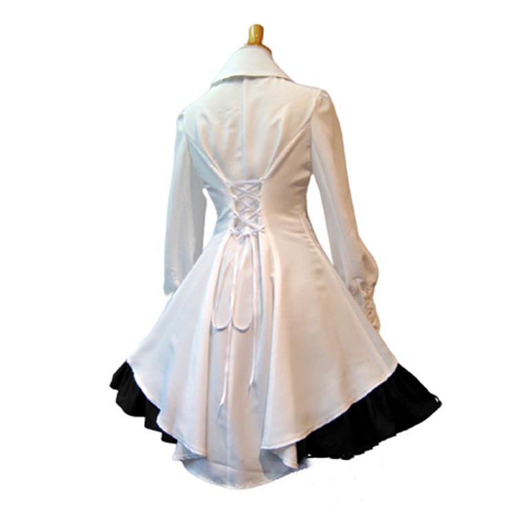 Vintage Gothic Two-Piece Dress with Large Lapel and Irregular Waist Bow
