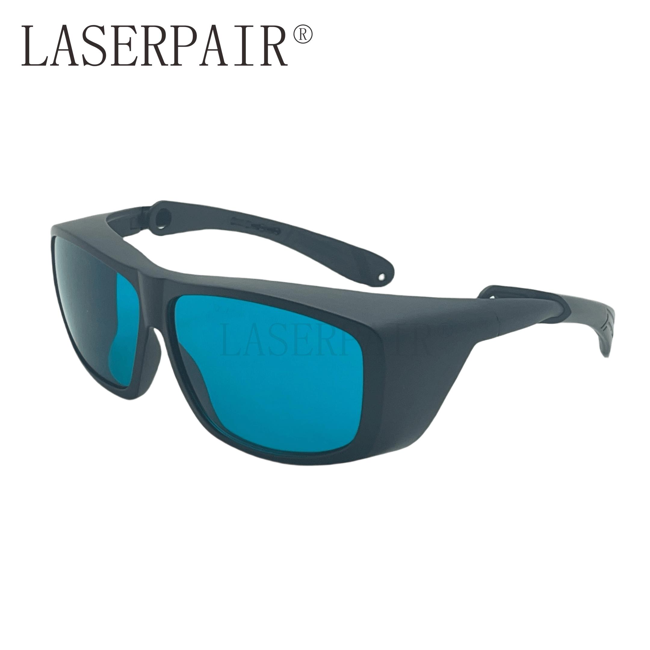 High Protection Red Laser Protection Glasses 620-700nm OD6+, Laser Safety Goggles with Black Frame 304 (Blue,safety glasses) синий