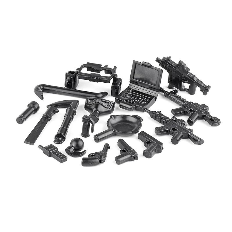 MOC WW2 Waffensets Militärspielzeugsoldaten SWAT Pan 98K Waffen Mini-Actionfiguren Zubehör Armee Bausteine Spielzeug