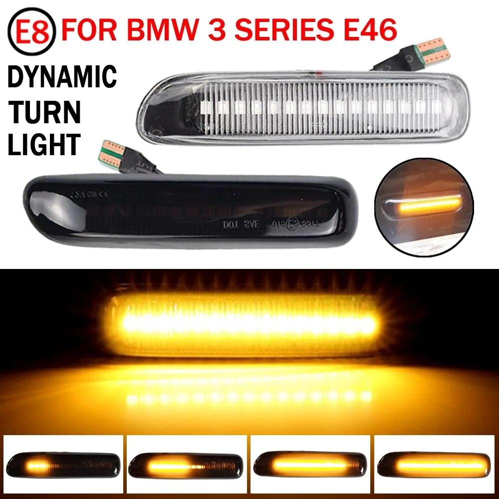 LED Dynamic Side Marker Turn Signal Blinker Flowing Water Blinker Flashing Light For BMW E46 3er Limo Coupe Compact Cabriolet