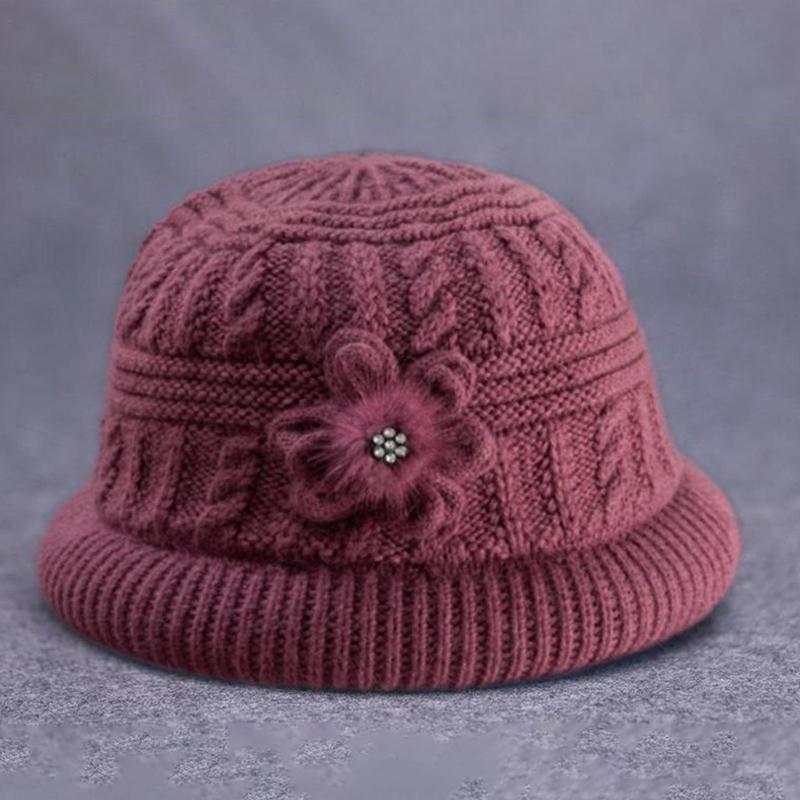 1Pieces Autumn And Winter Warm And Cold-proof Grandmother Hat Scarf Women's Plus Velvet Mountaineering Hat