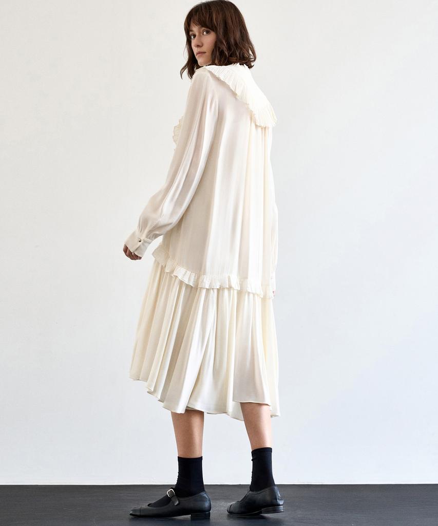 MITTE Pleats Collor Shirring Dress_Cm
