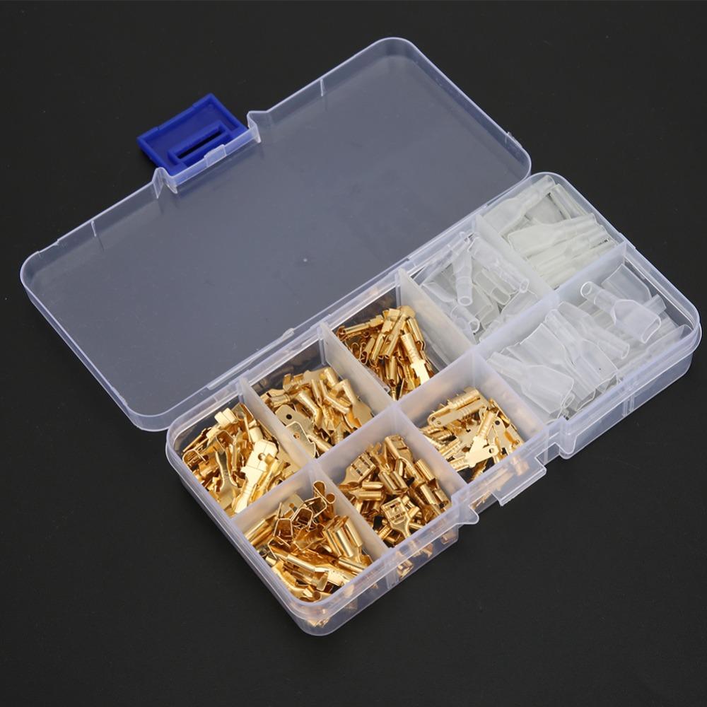 180Pcs with Insulation Cover Terminal Connector Spring Spade Terminals  Electrical Applications