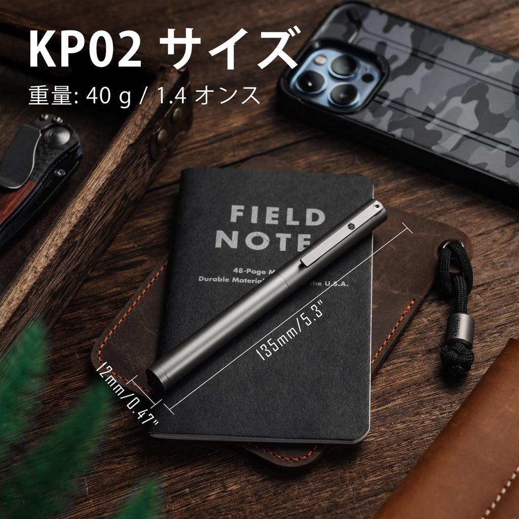 KeyUnity KP02 Fountain Titanium Alloy Fine for Writing Perfect Anniversary Present Pen, Nib, Refillable, Silver, & Journaling, Gift,