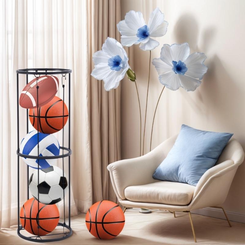 Sportball-Organizer mit hoher Kapazität Vertikaler Rollwagen Praktische Metallrahmenhalter für Garage, Fitnessstudio, Heimaufbewahrung