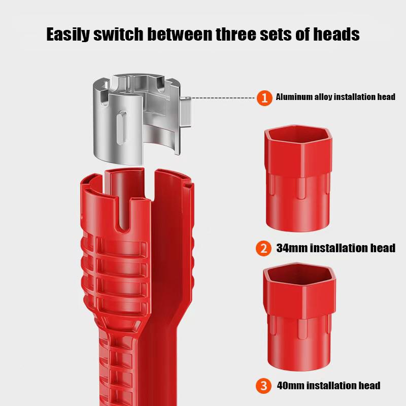 Enhanced 8-in-1 Multifunctional Hand Sink Wrench for Repairing Bathroom Pipes Water Heater Wrench Multi-purpose Wrench Tool
