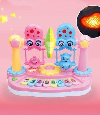 Fun Ocean Cartoon Children'S Educational Music Piano Toy Multifunctional Electric Light Early Education Electronic Piano