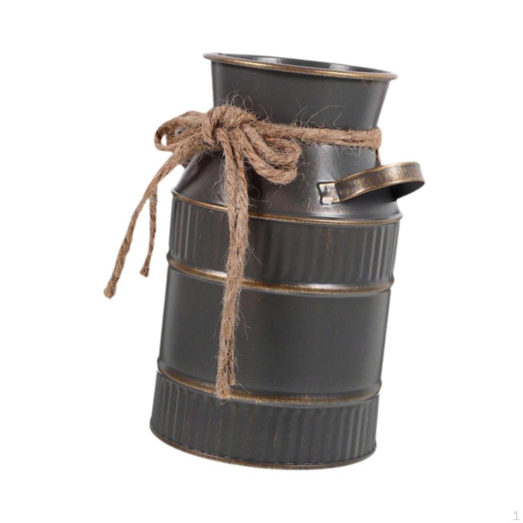 Vase Decorative Vintage Design Antique Flowers Bucket Milk Jug for Bedroom Flower Arrangements