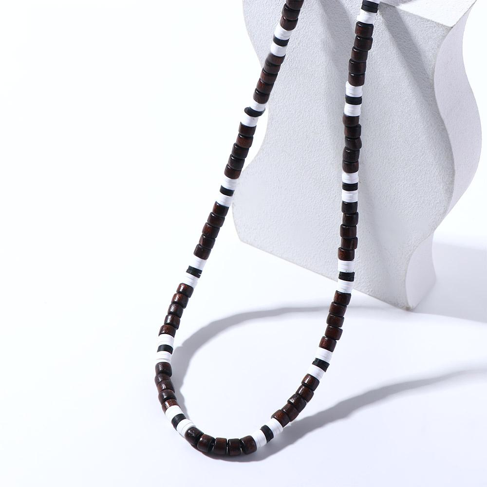 Träpärlats Enkelt Geometriskt Halsband Bohemisk Stil Krage Män Choker Mode Herrhalsband