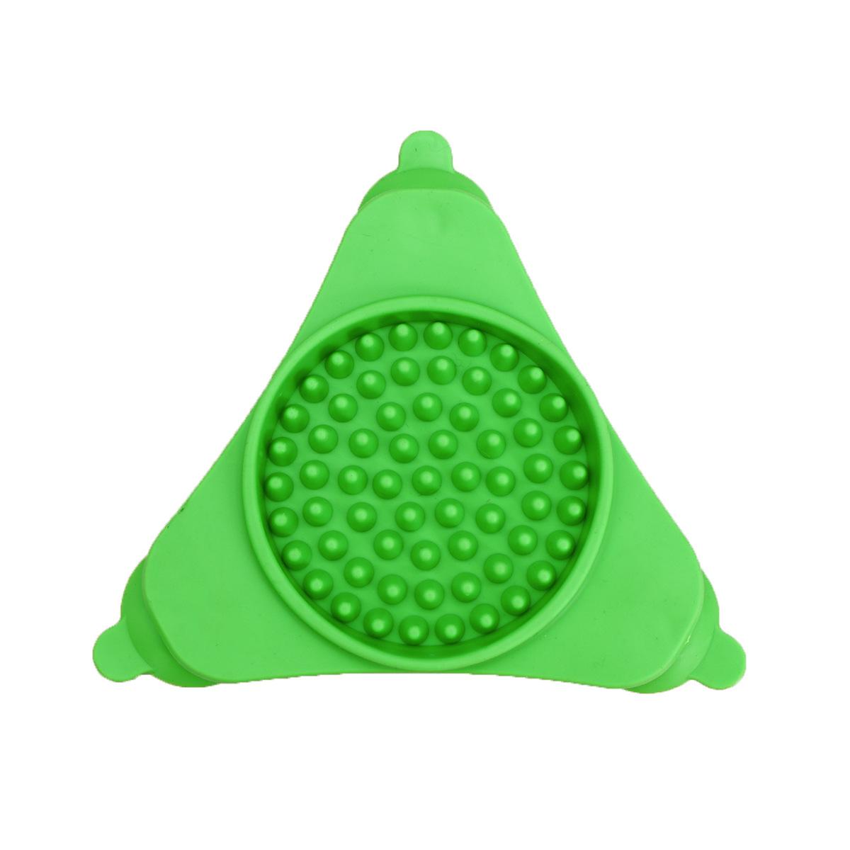 

Треугольный коврик для лизания домашних животных, силиконовый коврик на присоске, коврик для медленной еды для собак, коврик для медленной еды, коврик для лизания собаки 17*17*1CM зелёный