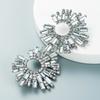 Elegant Alloy Sunflower Earrings With Colorful Rhinestones For Women Party Wedding Daily Wear