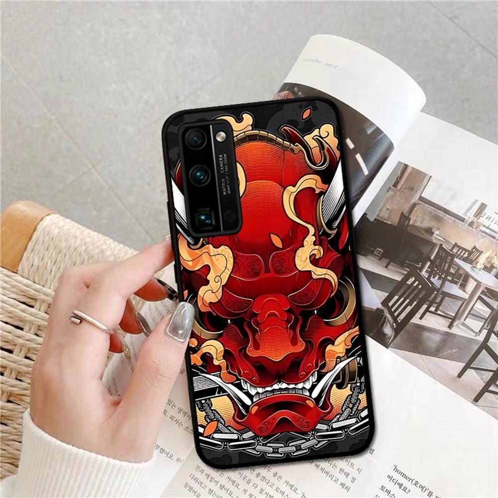 Samurai Oni Mask Phone Case For Huawei Honor 10 Lite 9 20 7A 9X 30 50 60 70 Pro Plus Soft Silicone Cover
