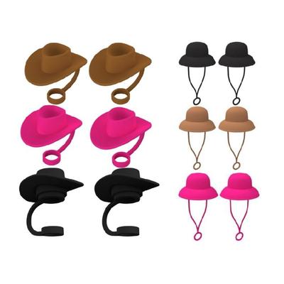 6pcs Straw Toppers Dustproof Straw Cover Drinking Straw Caps Heat Resistants