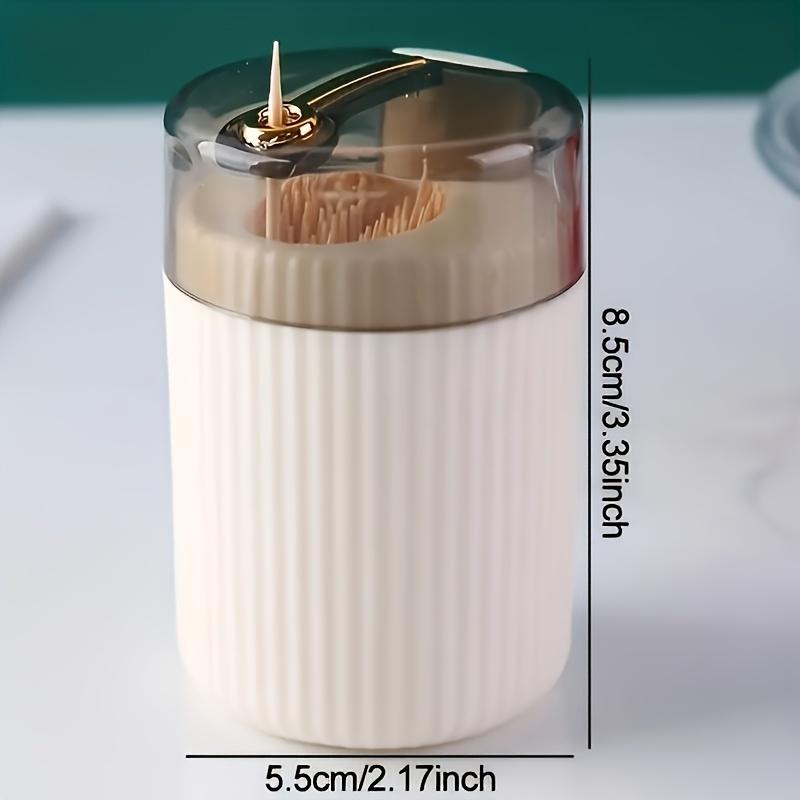 New In Automatic Toothpick Dispenser Portable Plastic Toothpick Holder Container Creative Press Toothpick Storage Box Organizer