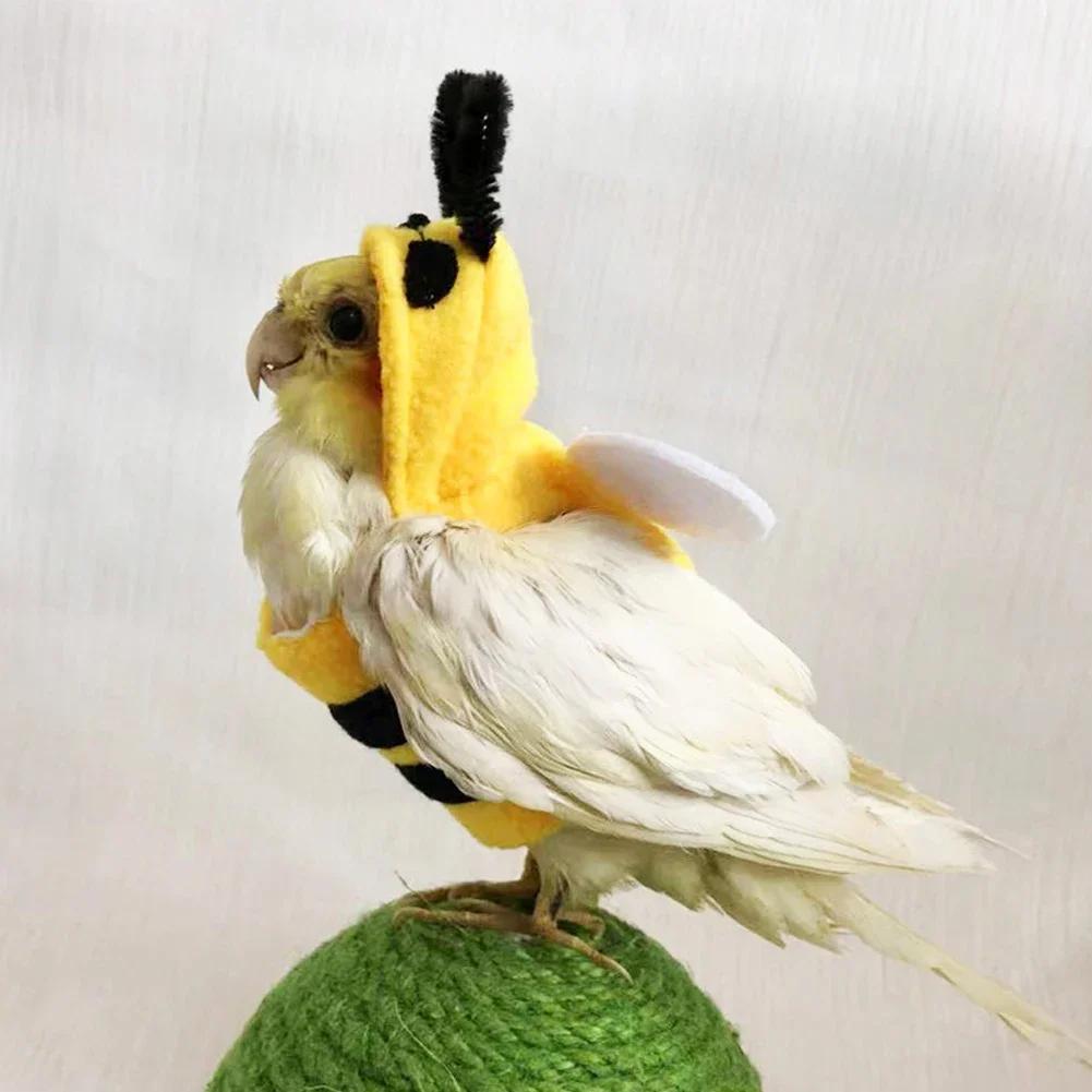 Lustige Haustier Vogel Kleidung Papageien Flugsack Vögel Cosplay Bienen Kostüm für Haustier Vogel Winterkleidung Kostüme Haustier Papagei Hoodie Anzug
