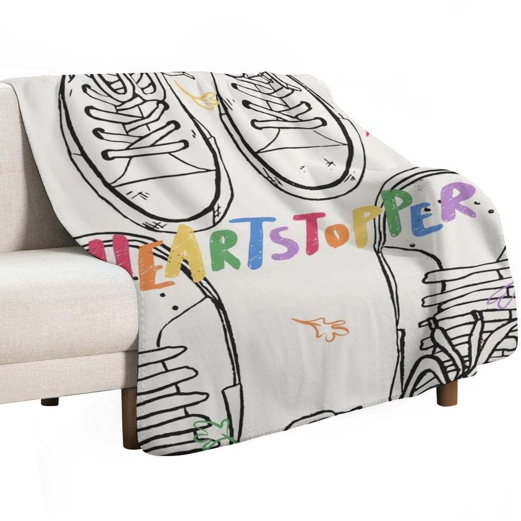Heartstopper, Nick and Charlie Shoes Throw Blanket Soft Sherpa Fleece Warm Blanket for Winter