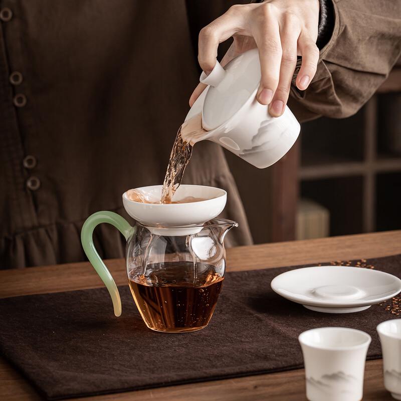 DARUNYAO White Porcelain Mutton Fat Jade Kung Fu Tea Set