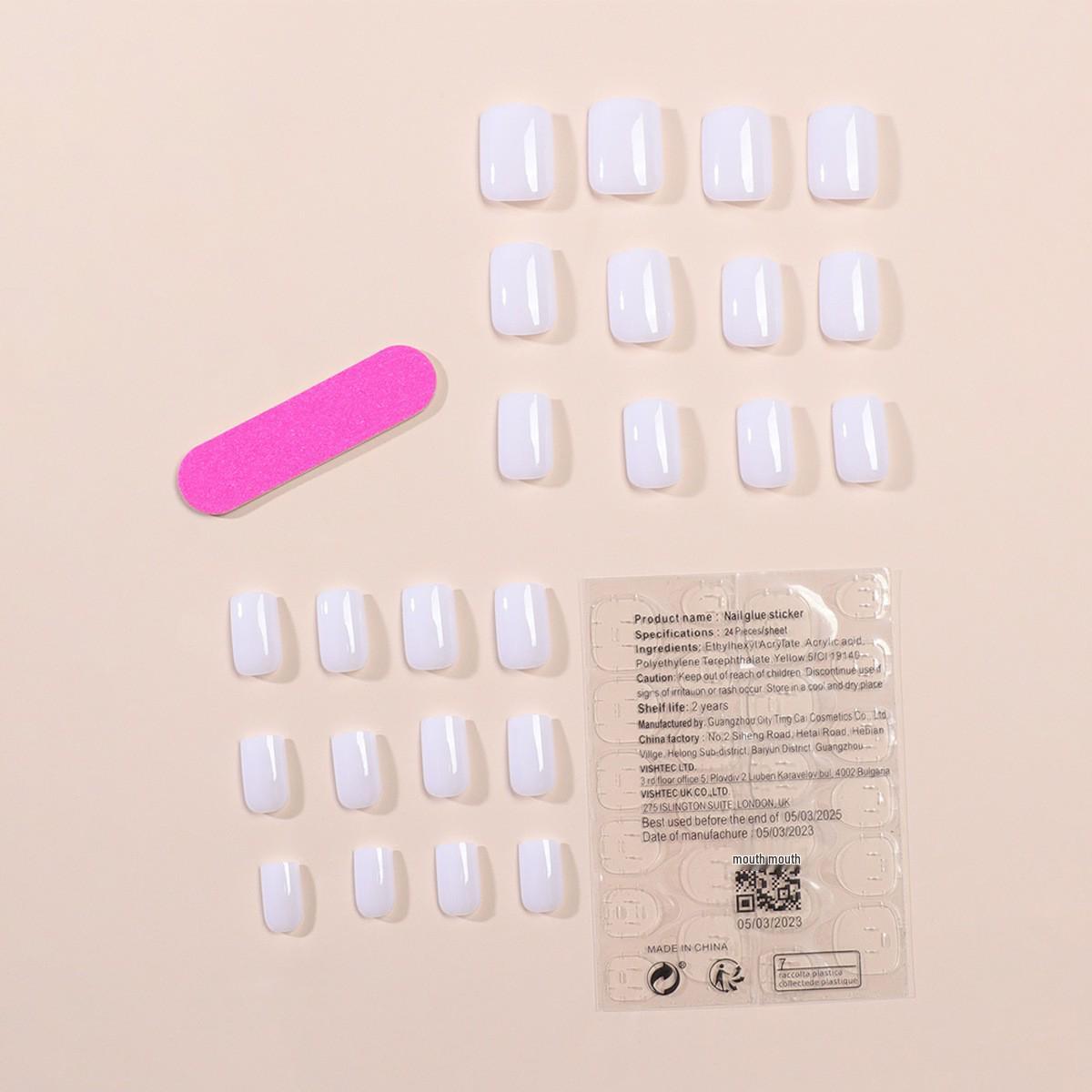 

Эксклюзивный набор из 24 однотонных накладных ногтей: Простые, носимые, съемные патчи для нейл-арта.