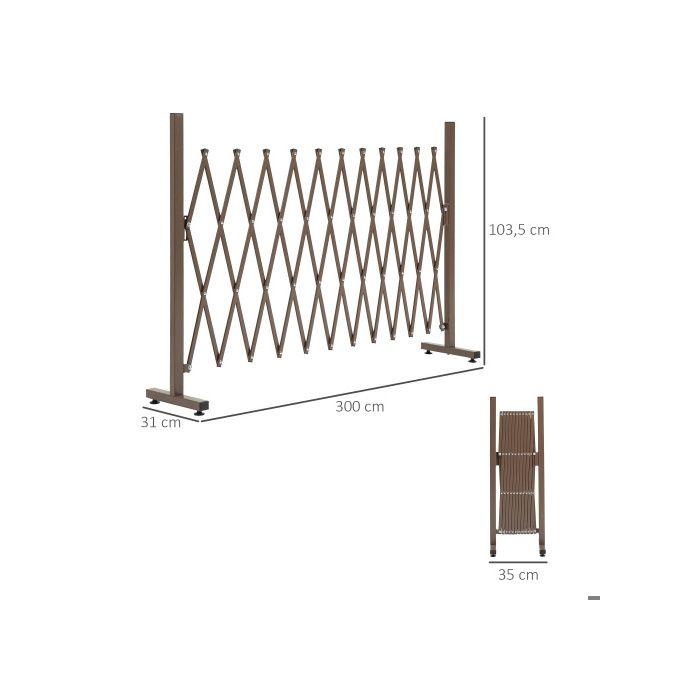 Barrière Extensible - MUVOE - Aluminium - 35-300 Cm - Marron - H103,5 Cm