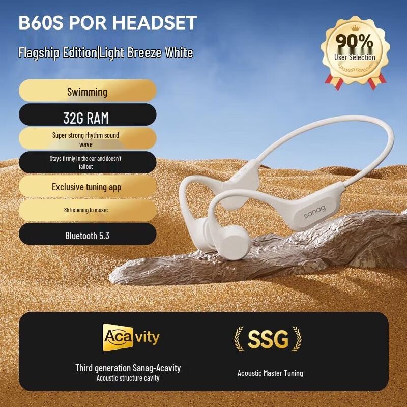 SANAG B60sproMax Bone Conduction MP3 Sports Headphones