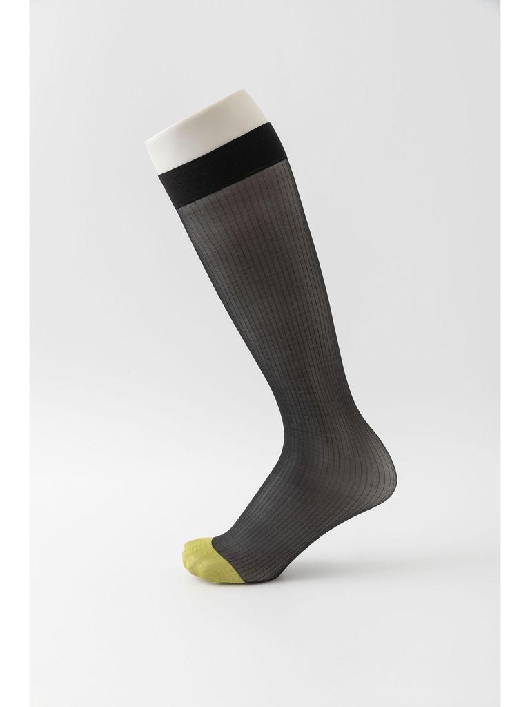 Men's Black Pinstripe Silk Socks for Business Formal Wear