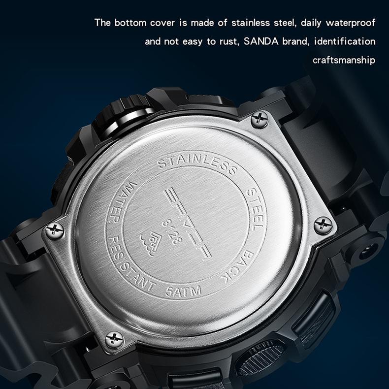 SANDA new multifunctional men's youth outdoor sports waterproof wrist watch